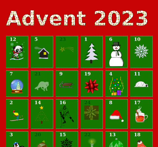 Screenshot des Adventskalenders des LISUM